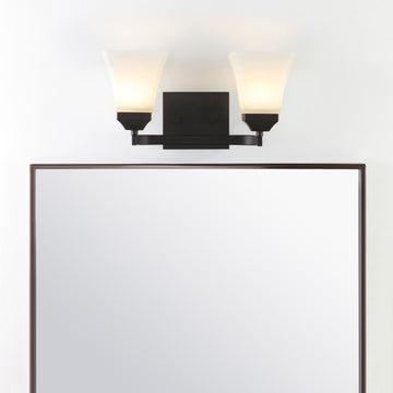 Staunton Iron/Glass Modern Cottage LED Vanity Light - JONATHAN Y